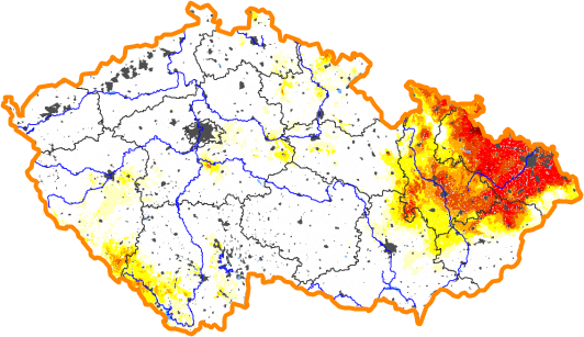 Intenzita sucha - 22. listopad 2015