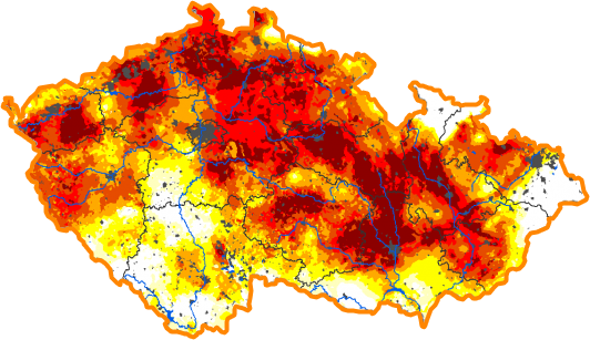 Intenzita sucha - 22. červenec 2018