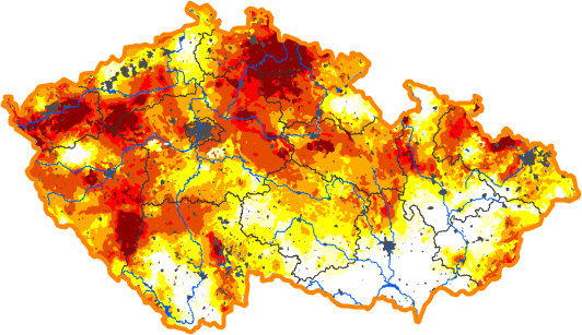 Intenzita sucha - 4. srpen 2019