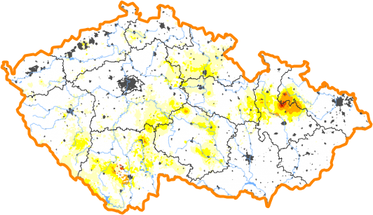 Intenzita sucha - 3. říjen 2021