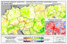 Dopady na vegetaci - Evropa - 25. červen 2017