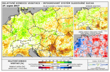 Dopady na vegetaci - Evropa - 27. srpen 2017