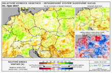 Dopady na vegetaci - Evropa - 1. říjen 2017