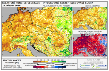 Dopady na vegetaci - Evropa - 25. březen 2018