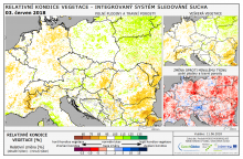 Dopady na vegetaci - Evropa - 3. červen 2018