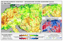 Dopady na vegetaci - Evropa - 21. říjen 2018