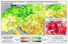 Dopady na vegetaci - Evropa - 14. duben 2019