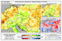 Dopady na vegetaci - Evropa - 27. září 2019