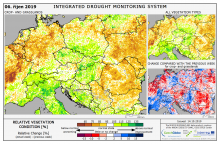 Dopady na vegetaci - Evropa - 6. říjen 2019