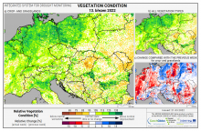 Dopady na vegetaci - Evropa - 13. březen 2022