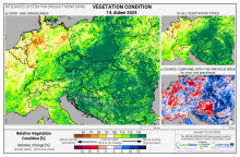 Dopady na vegetaci - Evropa - 14. duben 2024