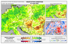 Dopady na vegetaci - Evropa - 18. srpen 2024