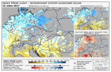 Index půdní vláhy - Evropa - 15. leden 2017