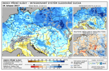 Index půdní vláhy - Evropa - 19. březen 2017