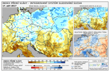 Index půdní vláhy - Evropa - 17. září 2017