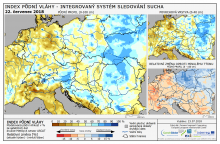 Index půdní vláhy - Evropa - 22. červenec 2018