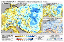 Index půdní vláhy - Evropa - 22. červen 2019