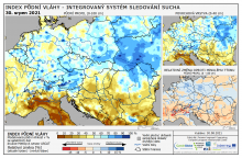 Index půdní vláhy - Evropa - 29. srpen 2021