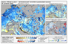 Index půdní vláhy - Evropa - 19. prosinec 2021