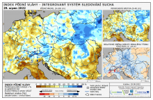 Index půdní vláhy - Evropa - 28. srpen 2022