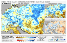 Index půdní vláhy - Evropa - 25. srpen 2024