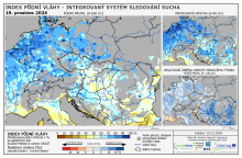 Index půdní vláhy - Evropa - 19. prosinec 2024